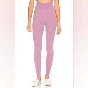 One Grey Day lavendar high waisted, soft full length knit leggings Large NEW